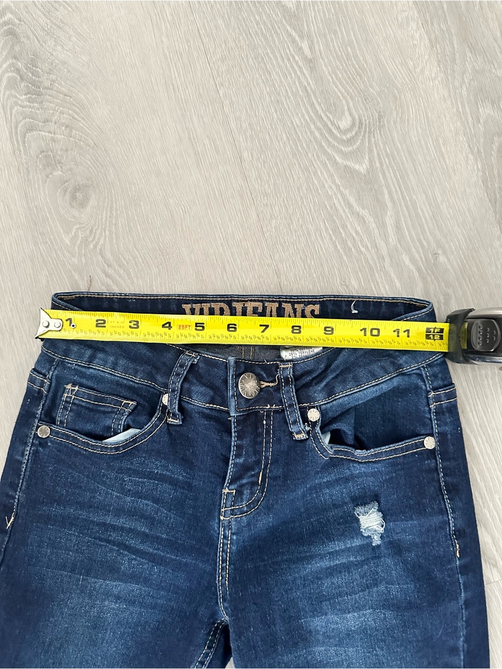 VIP Distressed Low Rise Skinny Jeans - Picture 5 of 7